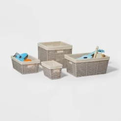 16" X 9" X 6" Woven Twisted Paper Rope Media Basket Gray - Brightroom™ -Brightroom GUEST 054d99f6 5bc4 4b73 87f9 e39da675c247