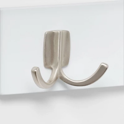 Modern Octopus 5 Hooks Rail Nickel/White - Brightroom™ 2 Modern Octopus 5 Hooks Rail Nickel/White - Brightroom™ - Image 2