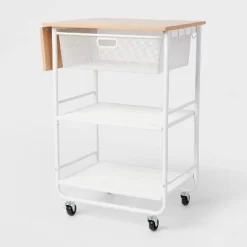 Metal Storage Cart With Mesh Drawer And Wood Top - Brightroom™ -Brightroom GUEST 6a3f4f1c bcb3 4ae4 9689 38ee247e03c3