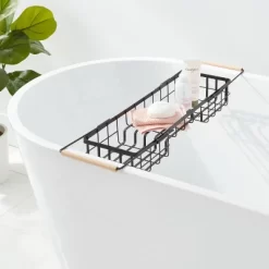 Metal Bathtub Caddy With Wood Handles - Brightroom™