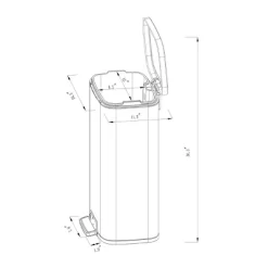 45L Rectangular Step Trash Can - Brightroom™ -Brightroom GUEST bc44a777 3ad8 456c b42b 05cf0b17d67c