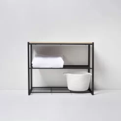 3 Tier Shoe Rack Black Metal With Natural Wood - Brightroom™ -Brightroom GUEST c136b996 a47b 4cd3 9536 a26df1deb6a1