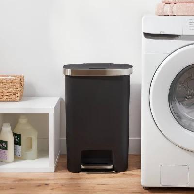 Plastic Locking Lid Step Trash Can Black - Brightroom™" 1 Plastic Locking Lid Step Trash Can Black - Brightroom™"