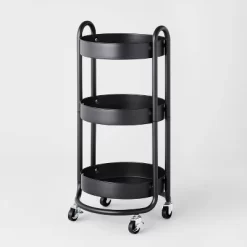 3 Tier Round Metal Utility Cart - Brightroom™ -Brightroom GUEST fa8f7cf8 9234 4e96 85ab cc5db6457cae